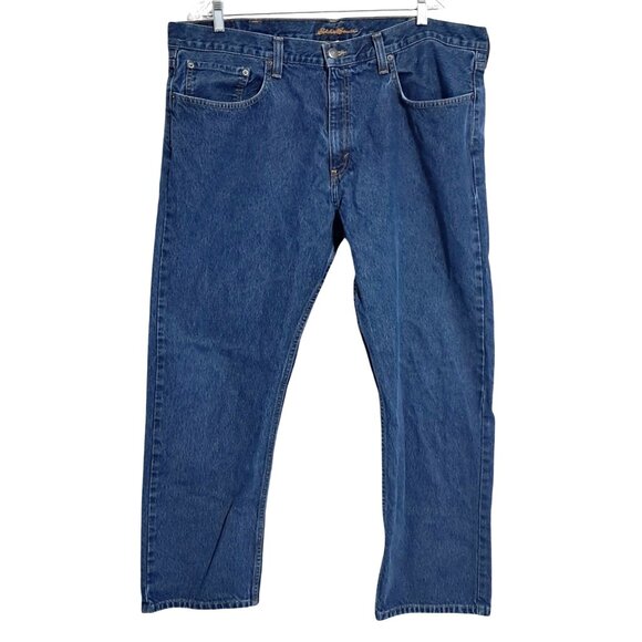 Eddie Bauer Mens Blue Denim Jeans Size 42x30 Authentic Fit Made In Mexico - Picture 4 of 13